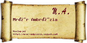 Mrár Ambrózia névjegykártya